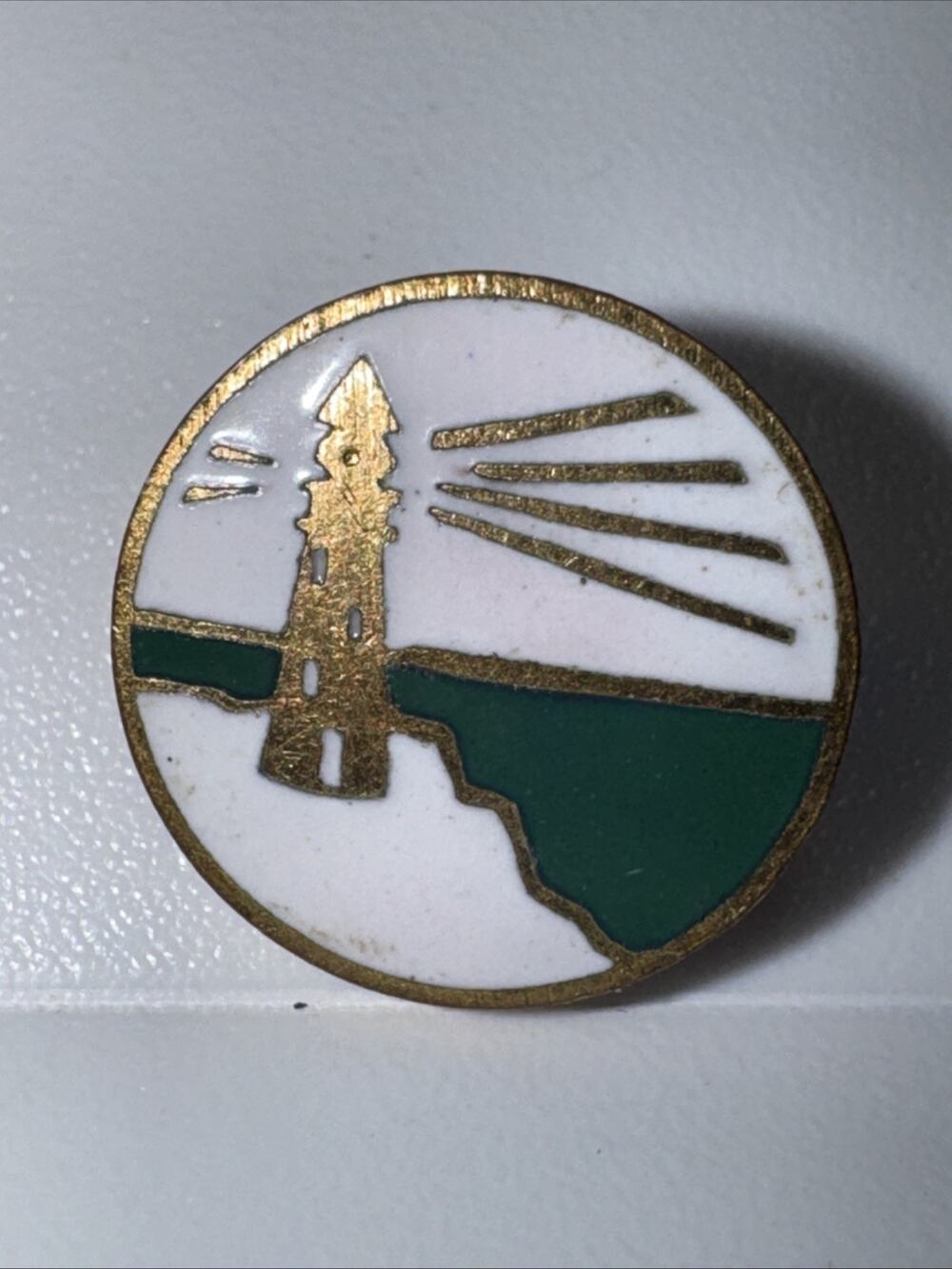 Vintage Robbins Co Lighthouse Enamel Pin Brooch Attleboro Mass Nautical
